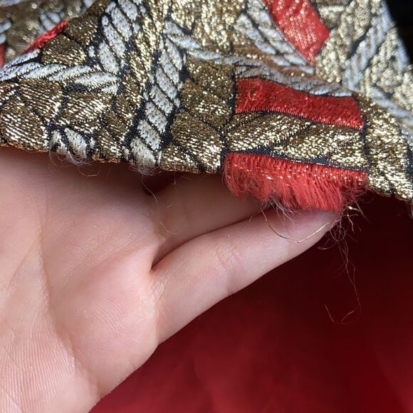 Vintage Gold Red Orange Hostess Maxi Party Dress. Union Label. - Picture 15 of 16